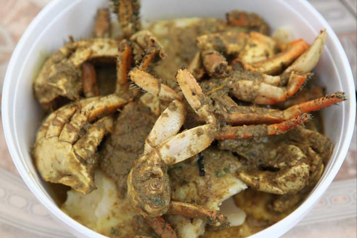 Curry crab in Tobago