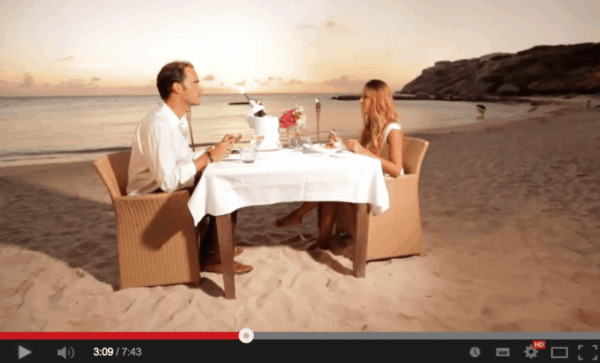 Romantic dinner in Curacao