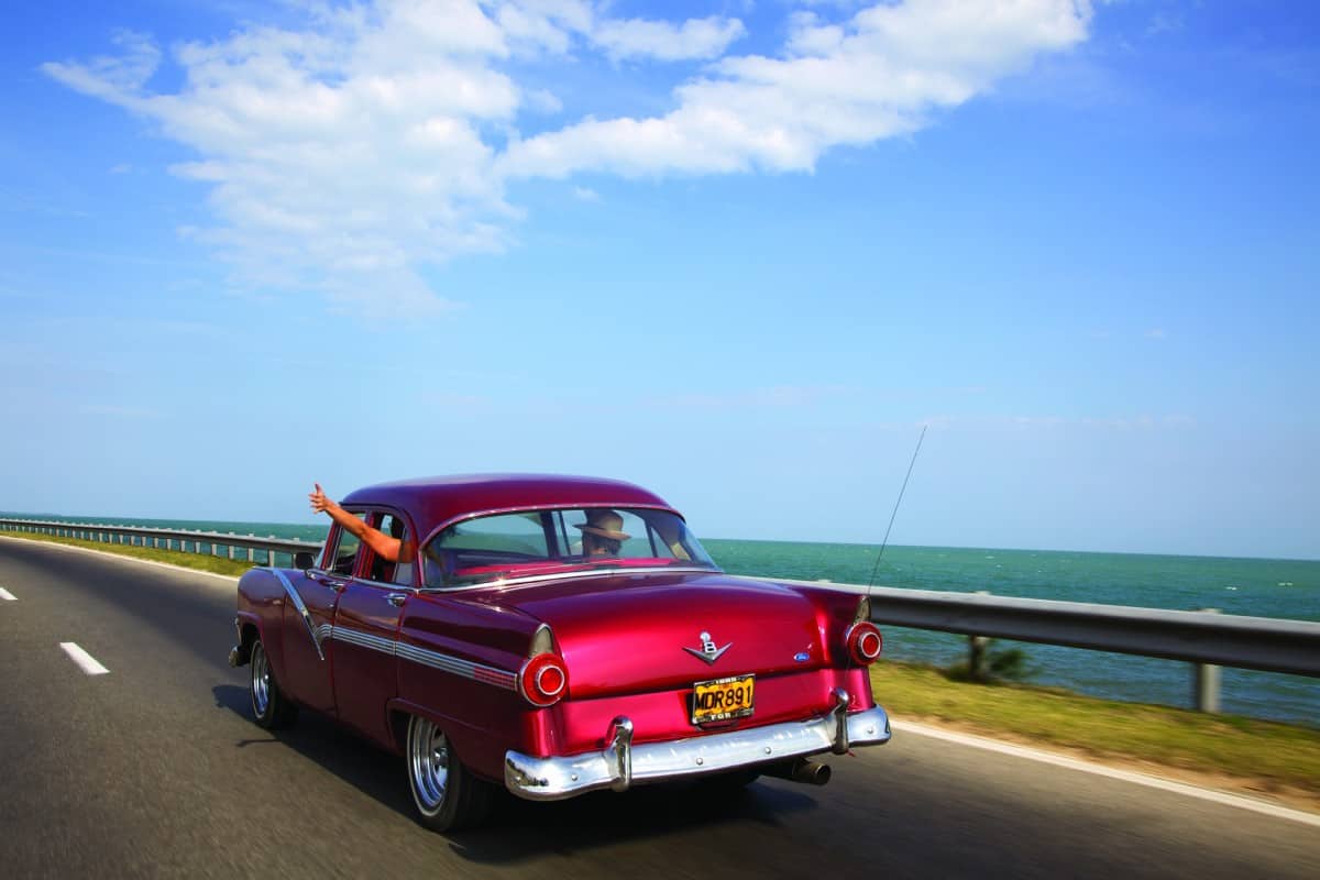 red taxi in varadeo Cuba