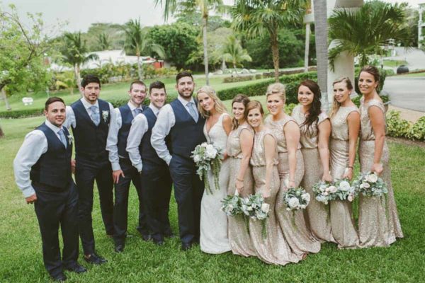 Bridal party at Paige and Brandon's destination wedding in Mexico