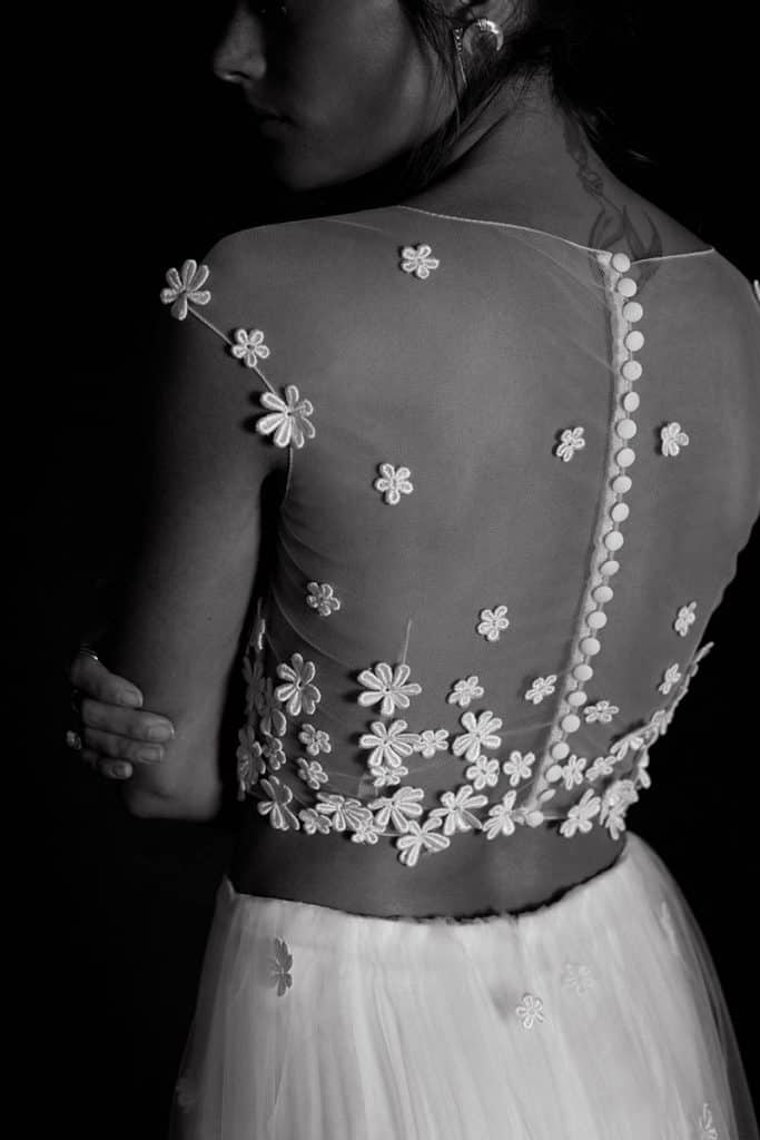 Rime Arodaky two-piece destination wedding gown