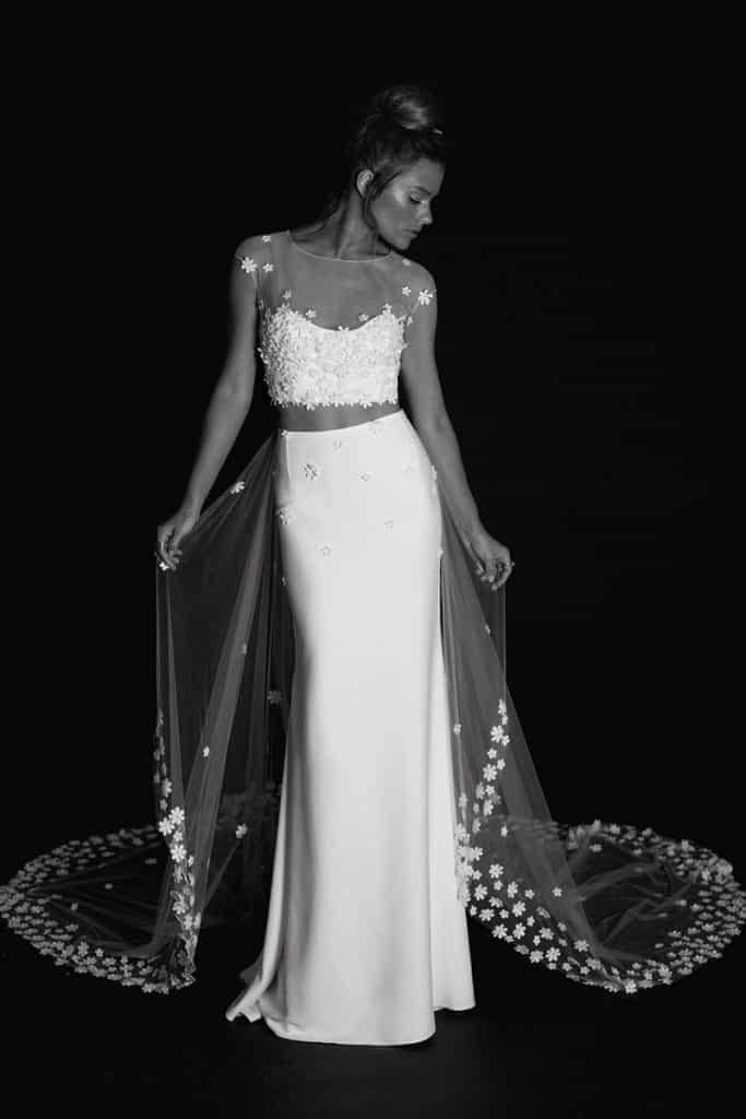 Rime Arodaky two-piece destination wedding gown