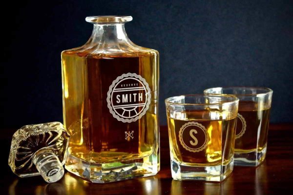 Swanky Badger custom engraved whisky decanter